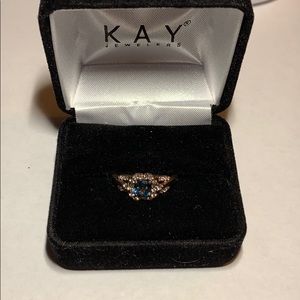 LeVian Topaz and Diamond 14K Strawberry Gold Ring